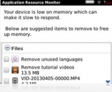 BlackBerry Application Resource Monitor