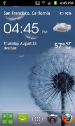 Transparent clock & weather